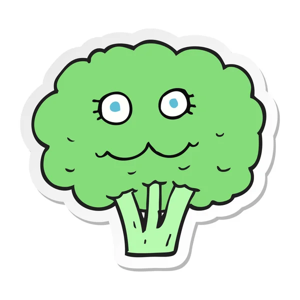 Sticker Cartoon Broccoli — Stock Vector