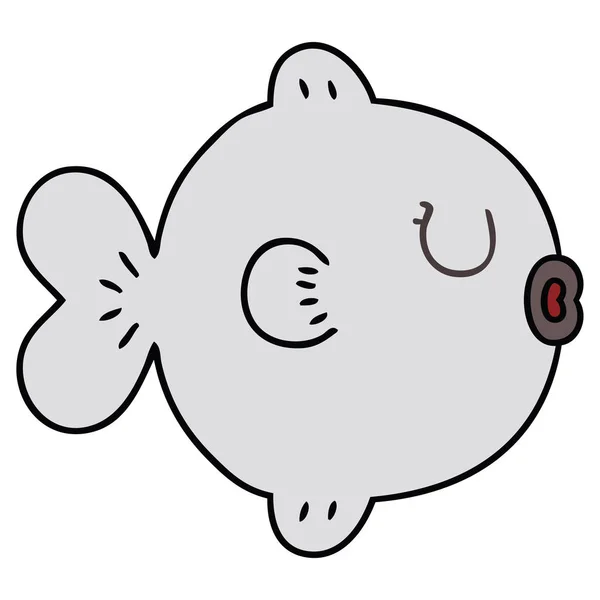 手绘古怪的卡通鱼 — 图库矢量图片