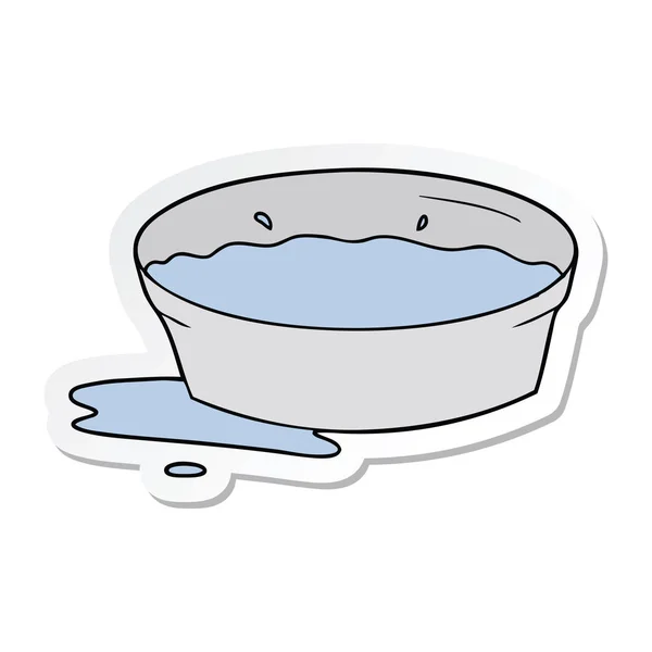 卡通狗水碗的贴纸 — 图库矢量图片