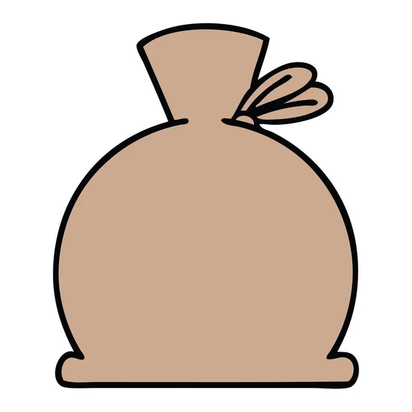 Lindo Dibujo Animado Una Bolsa — Vector de stock