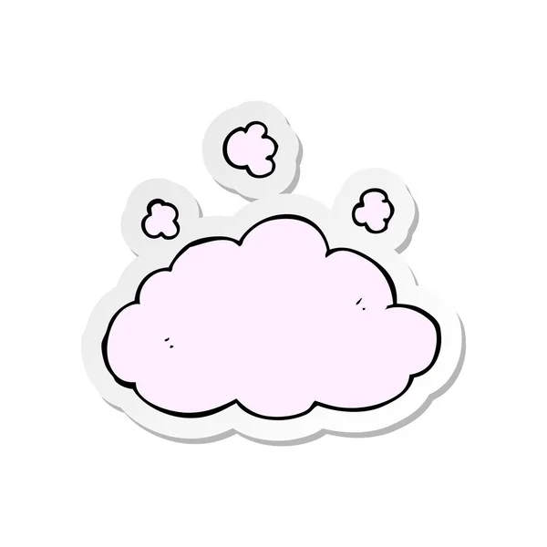 Sticker Cartoon Fluffy Pink Cloud — Stock Vector