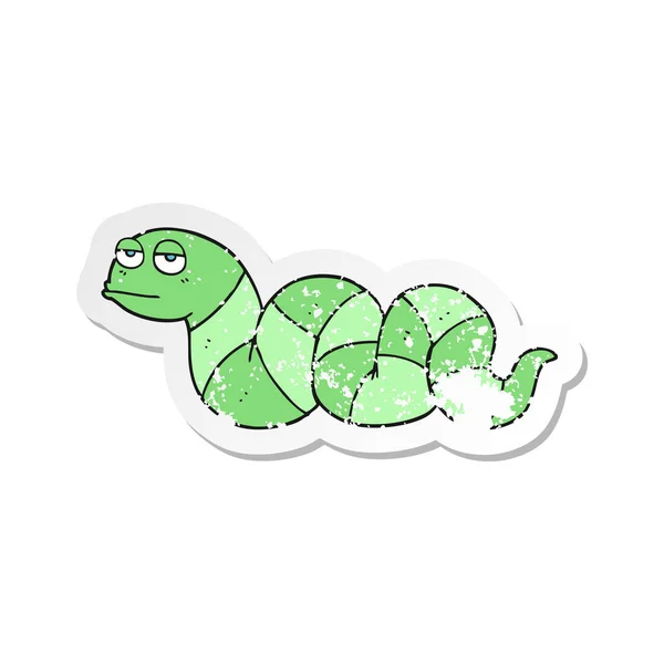 Retro Distressed Sticker Cartoon Bored Snake — Stock Vector