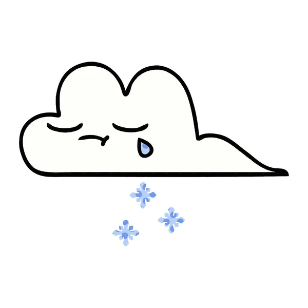 Comic book style cartoon snow cloud — стоковый вектор