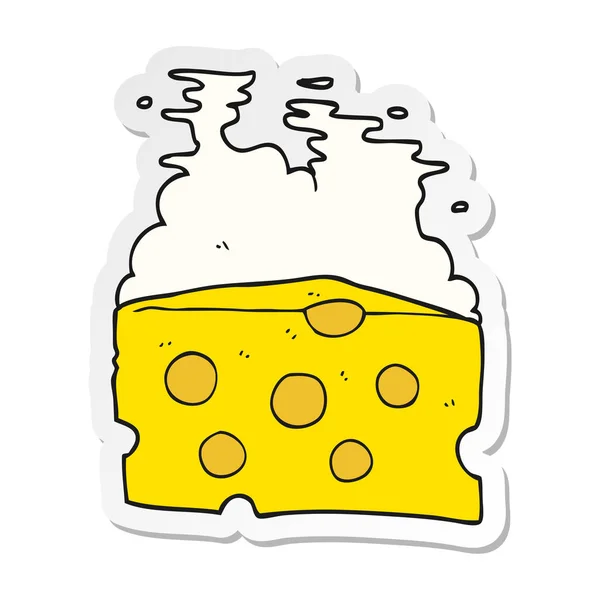 Sticker Cartoon Cheese — Stock Vector