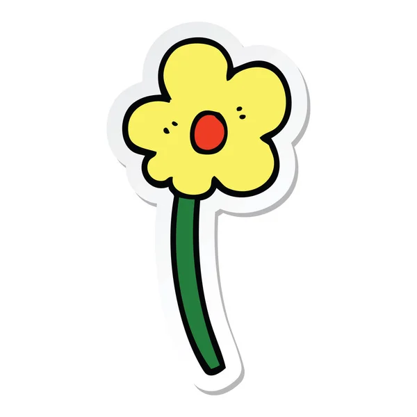 Sticker Van Een Cartoon Bloem — Stockvector