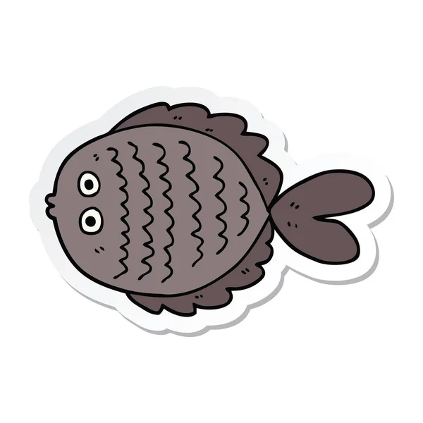 Sticker Cartoon Flat Fish — Stock Vector