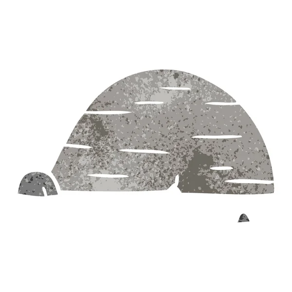 Retro desenho animado doodle de pedra cinzenta — Vetor de Stock
