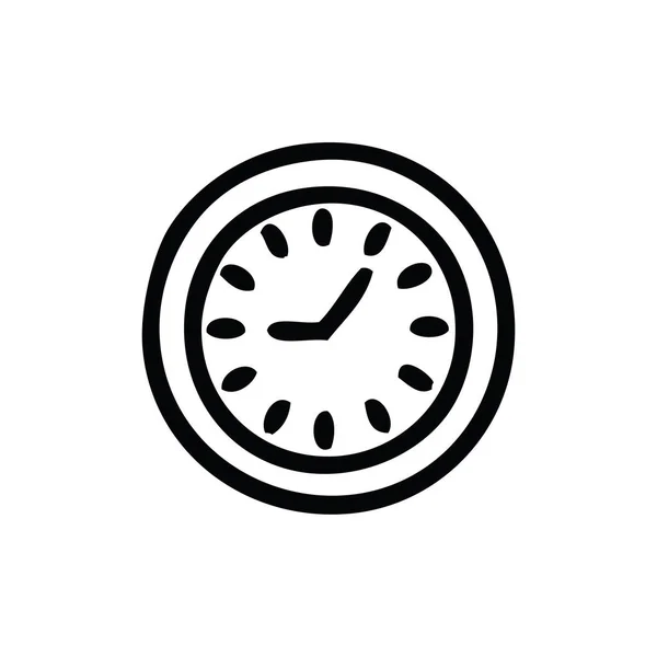 Γραμμικό Σχέδιο Καρτούν Του Ένα Ρολόι Τοίχου — Διανυσματικό Αρχείο