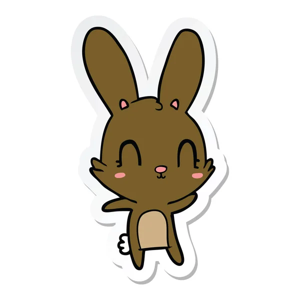 Autocollant d'un lapin dessin animé mignon — Image vectorielle