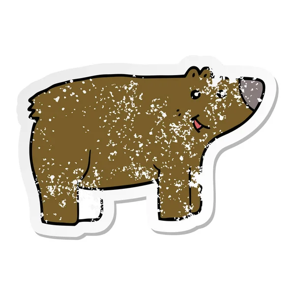 Calcomanía Angustiada Oso Dibujos Animados — Vector de stock