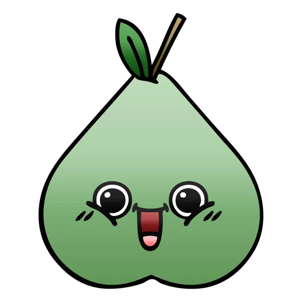 一个绿色梨的渐变阴影卡通 — 图库矢量图片
