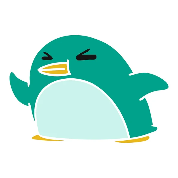 Cartoon kawaii van een schattige pinguïn — Stockvector
