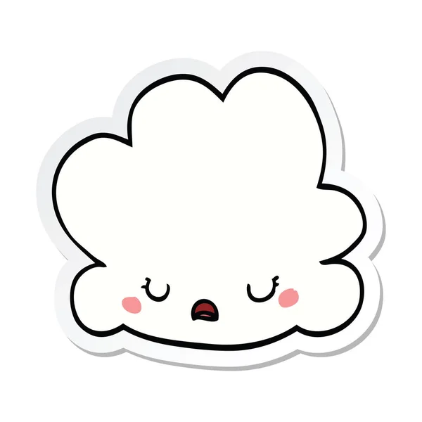 かわいい漫画雲のステッカー — ストックベクタ