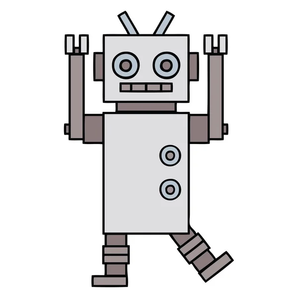 Lindo robot de baile de dibujos animados — Archivo Imágenes Vectoriales