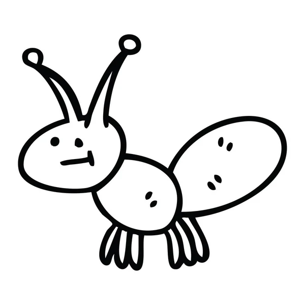Dessin Ligne Bizarre Bug Lumière Dessin Animé — Image vectorielle