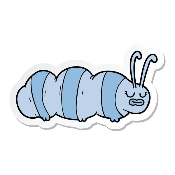 Sticker of a funny cartoon bug — Stock Vector