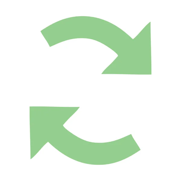 Flache Farbe Retro Cartoon Recycling-Pfeile — Stockvektor