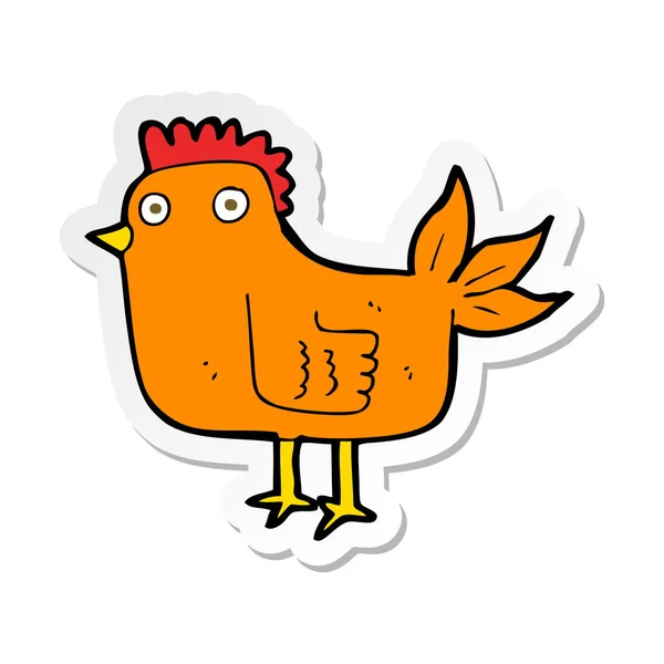 Sticker Cartoon Hen — Stock Vector