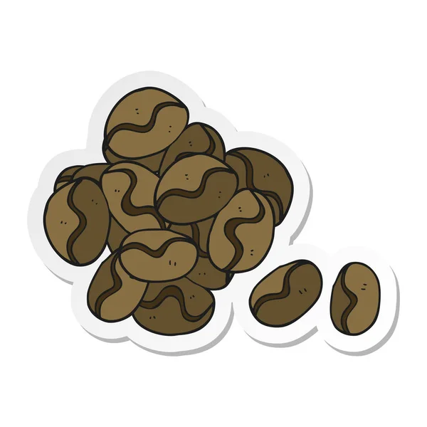 漫画コーヒー豆のステッカー — ストックベクタ