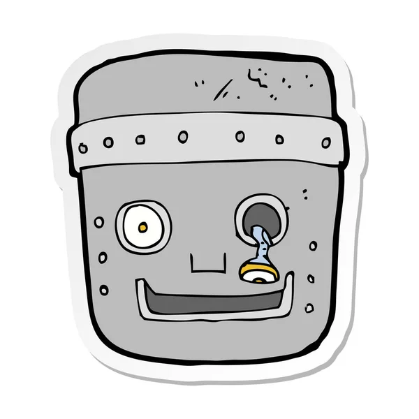Sticker Cartoon Robot Head — Stock Vector