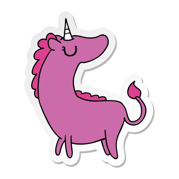 Bebas Menggambar Kartun Stiker Kawaii Unicorn Yang Lucu - Stok Vektor