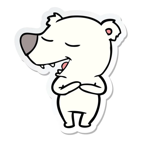 Sticker Cartoon Polar Bear — Stock Vector