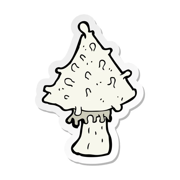 Sticker Eines Cartoon Pilzes — Stockvektor
