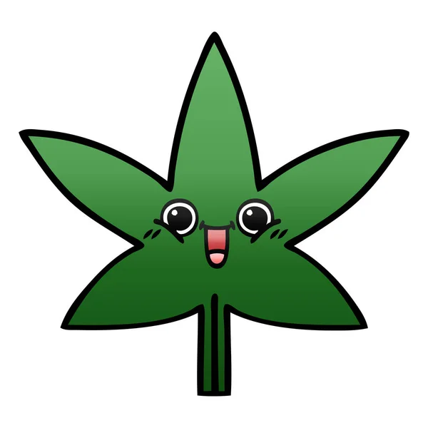 Gradiente sombreado cartoon folha de maconha — Vetor de Stock