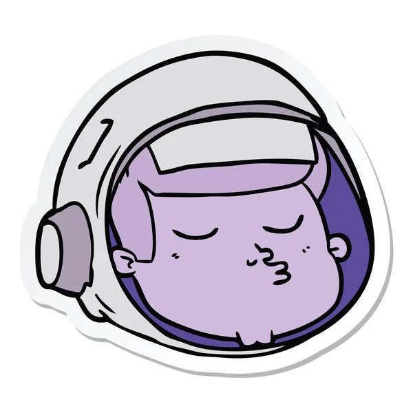 Autocollant Visage Astronaute Dessin Animé — Image vectorielle