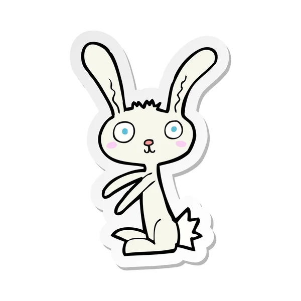 Etiket Bir Karikatür Tavşan — Stok Vektör