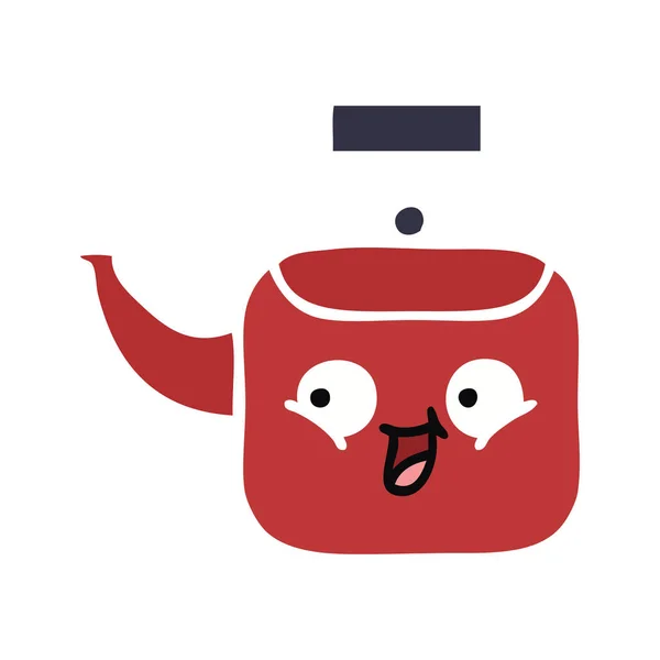 Плоский цветной ретро-чайник — стоковый вектор