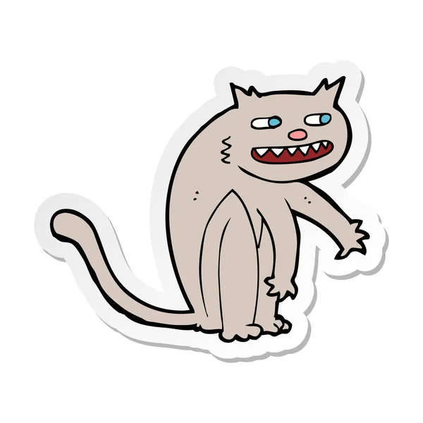 Pegatina Gato Feliz Dibujos Animados — Archivo Imágenes Vectoriales