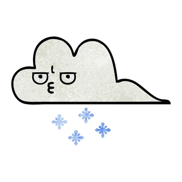雪の雲のレトロなグランジ テクスチャ漫画 — ストックベクタ