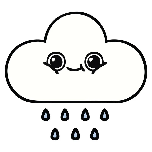 Aranyos Rajzfilm Eső Felhő — Stock Vector