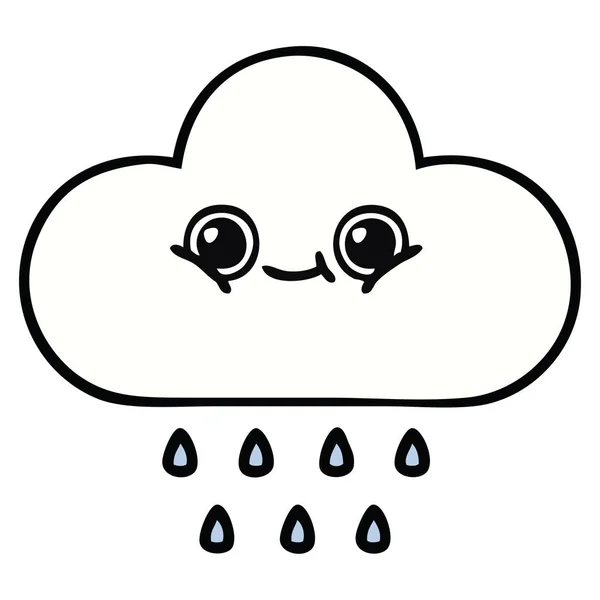 Lindo Dibujo Animado Una Nube Lluvia — Archivo Imágenes Vectoriales