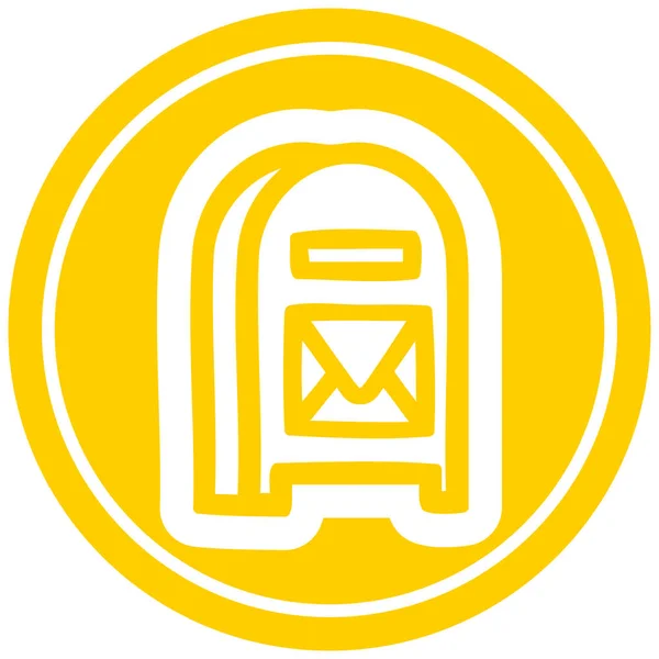 Boîte Aux Lettres Icône Circulaire Symbole — Image vectorielle