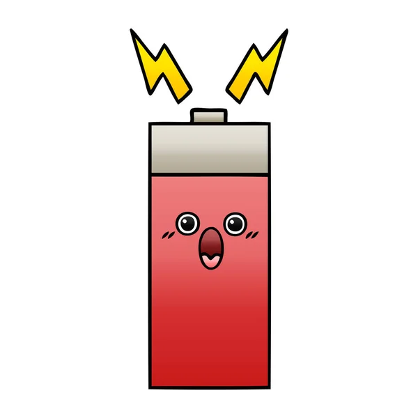 Gradiente sombreado bateria dos desenhos animados —  Vetores de Stock