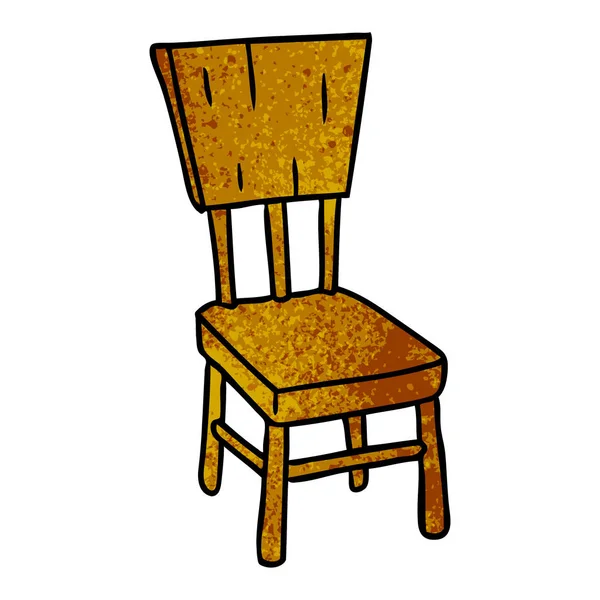手描きの質感の木製椅子の漫画落書き — ストックベクタ