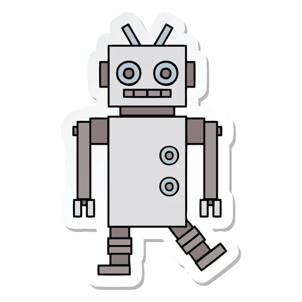 Sticker van een leuke cartoon dancing robot — Stockvector