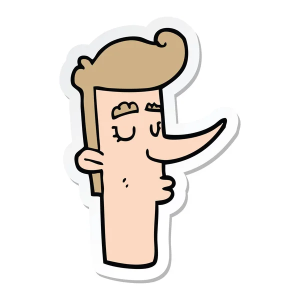 Sticker Van Een Cartoon Arrogante Man — Stockvector
