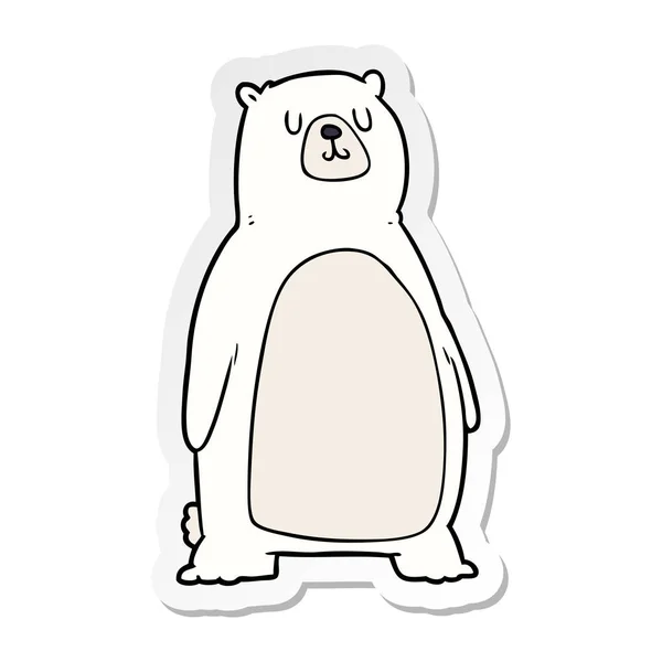 Distressed Sticker Cartoon Polar Bear — Stock Vector