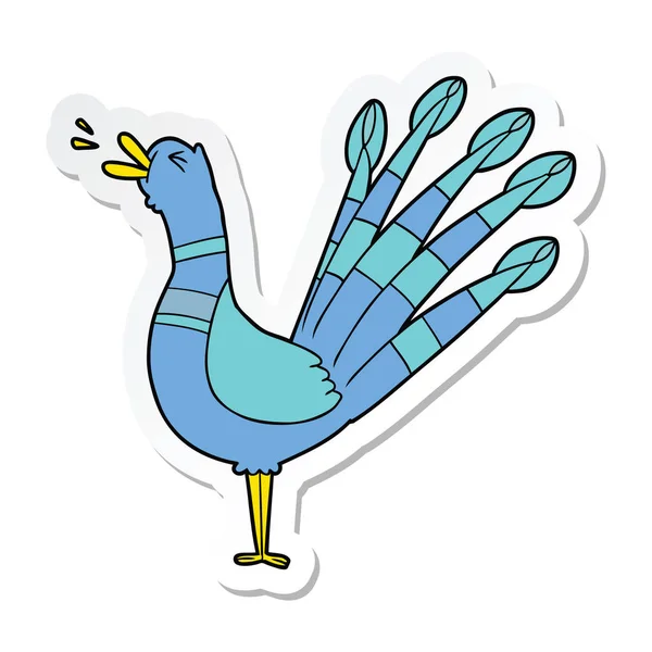 Sticker Cartoon Peacock — Stock Vector