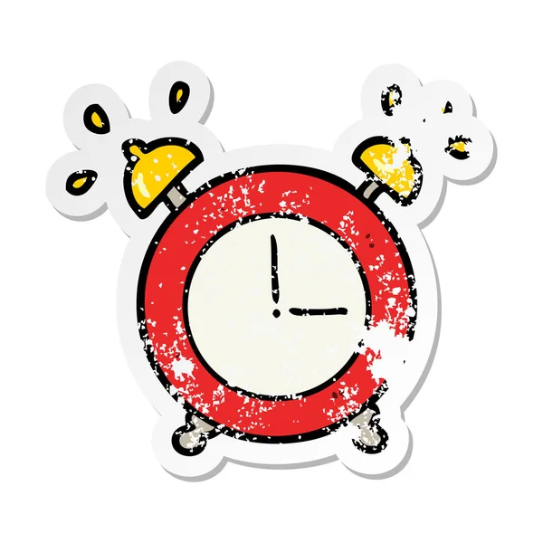 Distressed Sticker Alarm Clock — Stock Vector