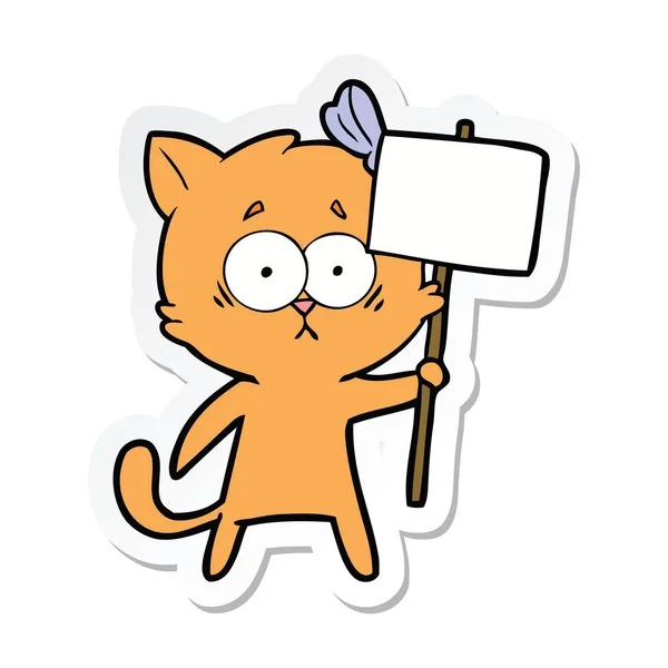Klistermärke Tecknad Katt — Stock vektor