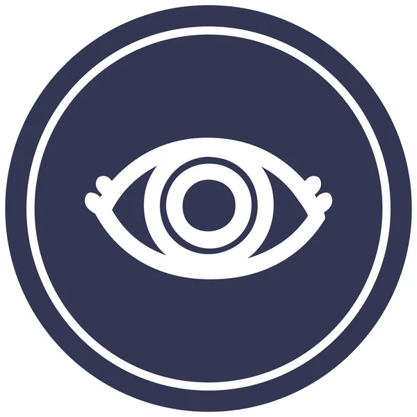 Kreisförmiges Symbol Mit Starren Augen — Stockvektor