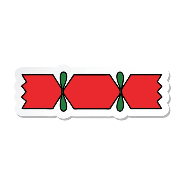 Sevimli çizgi Noel fişeği etiket — Stok Vektör