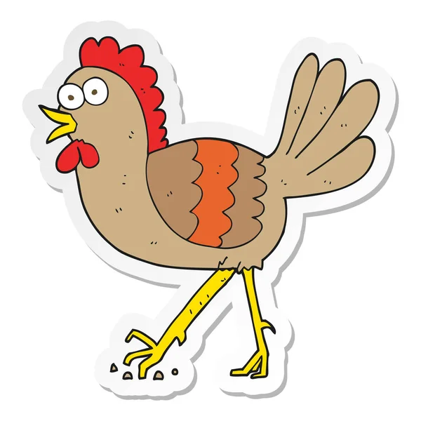 Sticker Cartoon Chicken — Stock Vector