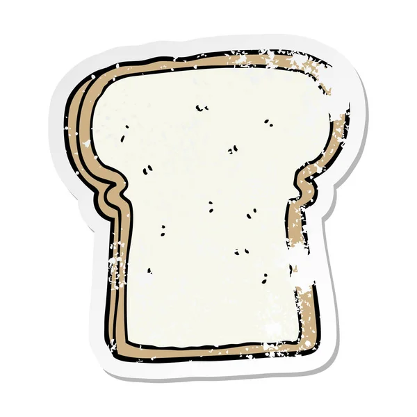 Мучительная наклейка на кусок хлеба из мультфильма — стоковый вектор