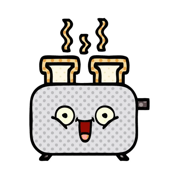 Comic book style cartoon of a toaster — Stock Vector