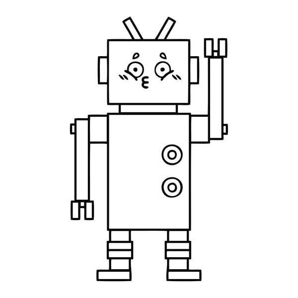 ロボットのライン描画漫画 — ストックベクタ